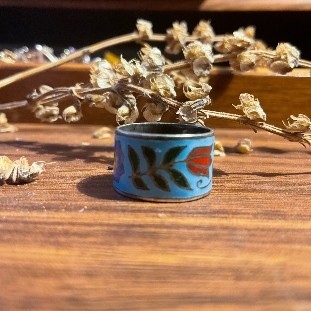 Colorful Thai Sterling Silver Band - Picture 5 of 8
